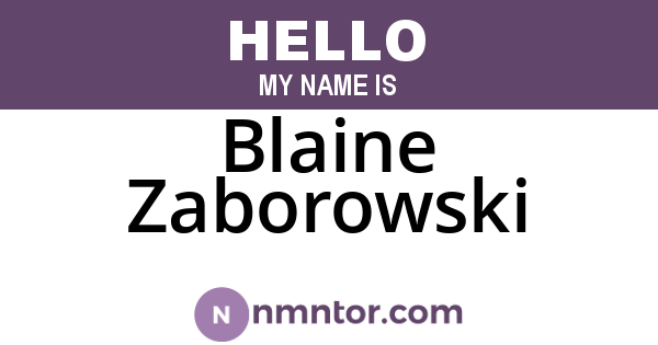 Blaine Zaborowski