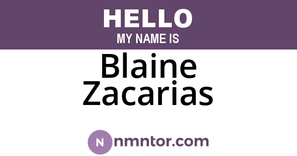 Blaine Zacarias