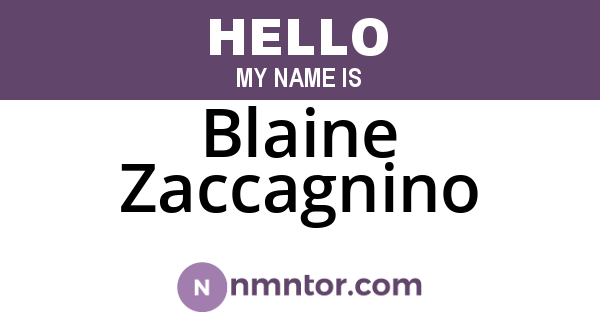 Blaine Zaccagnino