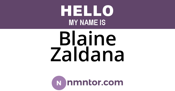 Blaine Zaldana