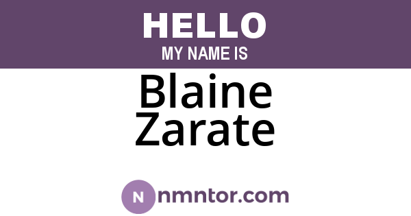 Blaine Zarate