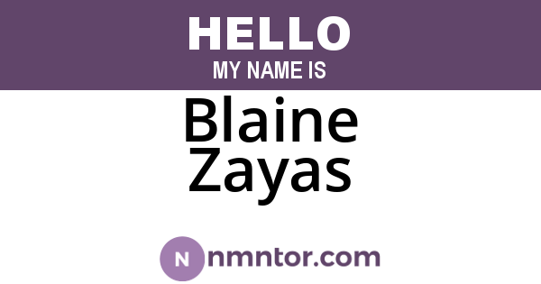 Blaine Zayas