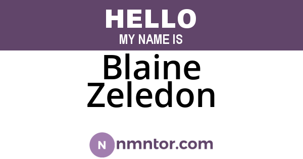 Blaine Zeledon
