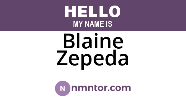 Blaine Zepeda