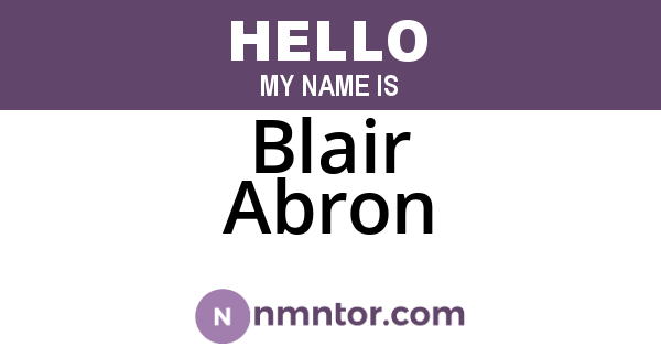 Blair Abron