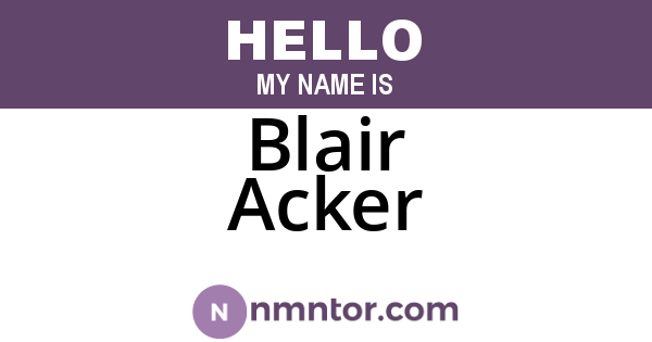 Blair Acker