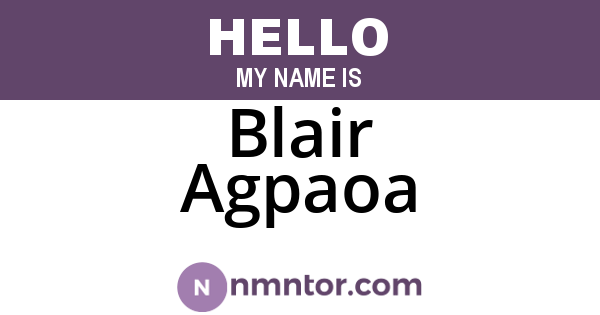 Blair Agpaoa
