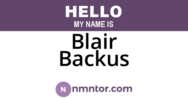 Blair Backus
