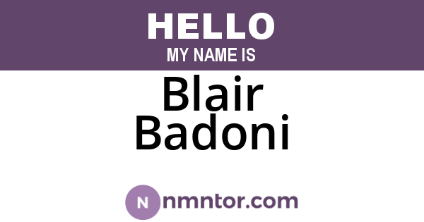 Blair Badoni