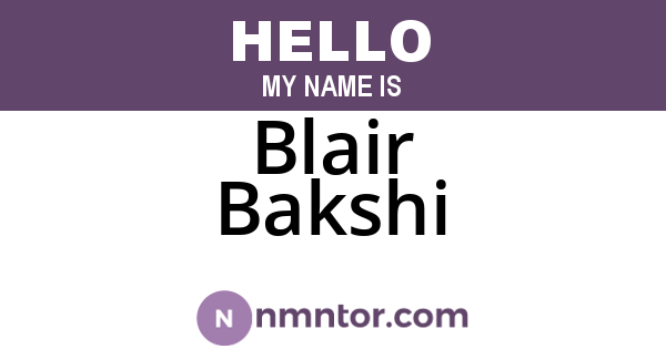 Blair Bakshi