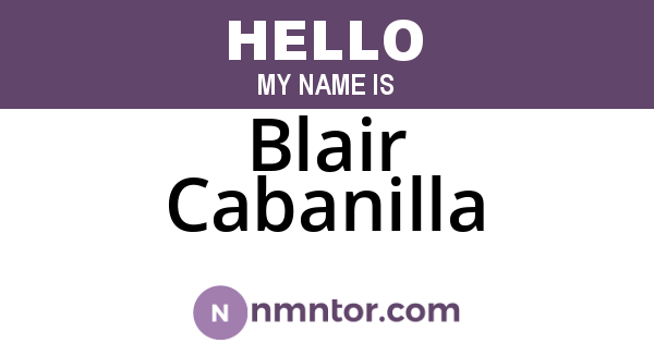 Blair Cabanilla