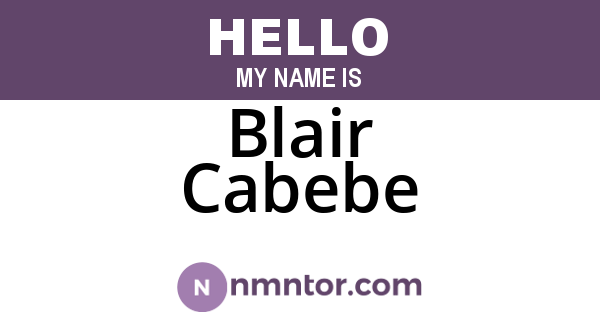 Blair Cabebe