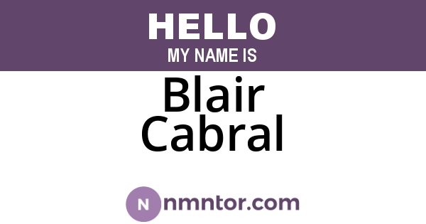 Blair Cabral