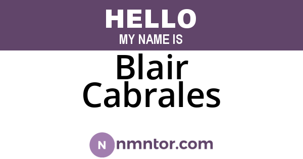 Blair Cabrales