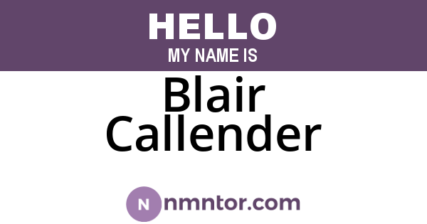 Blair Callender