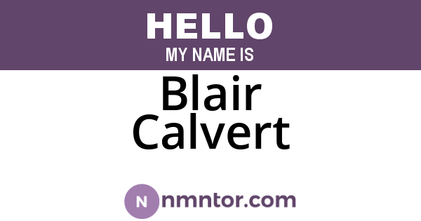 Blair Calvert