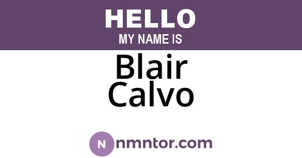 Blair Calvo