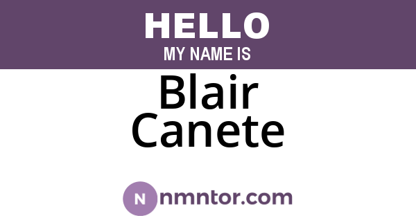Blair Canete