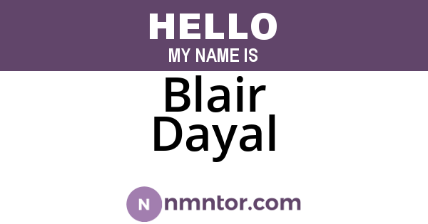 Blair Dayal