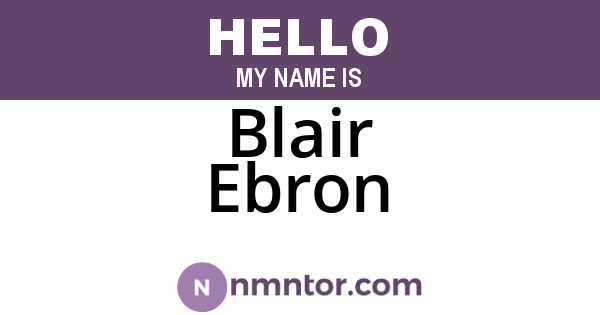 Blair Ebron