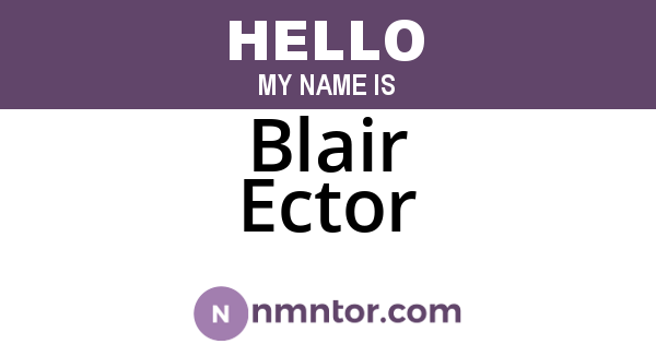 Blair Ector