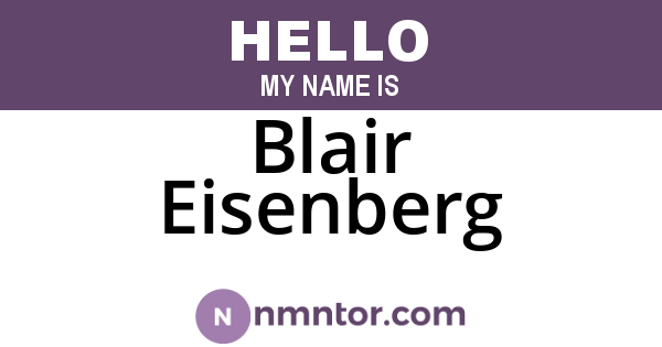 Blair Eisenberg