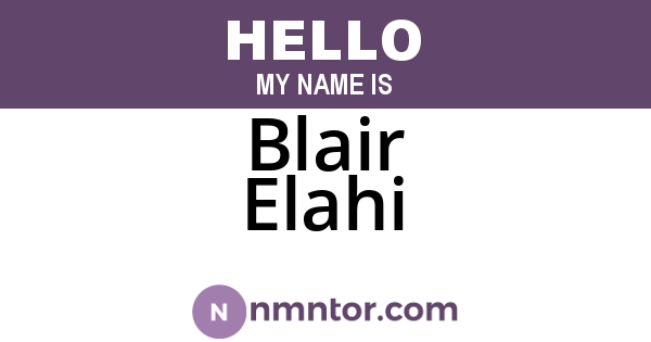Blair Elahi