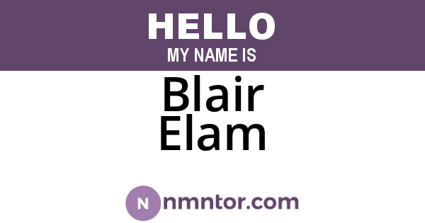Blair Elam