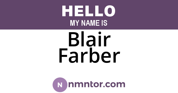 Blair Farber