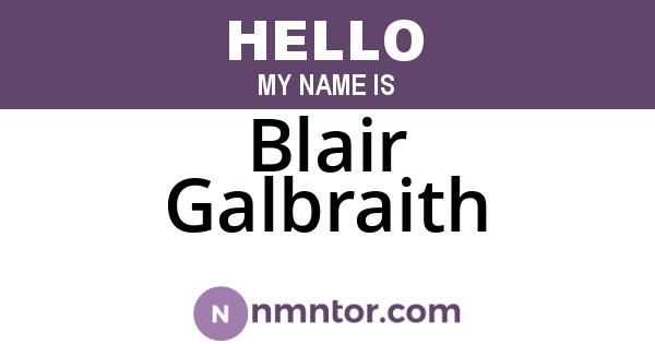 Blair Galbraith