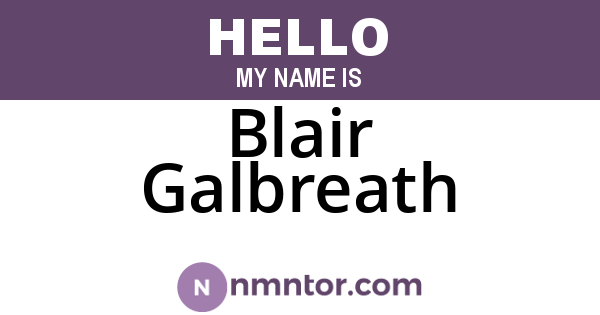 Blair Galbreath