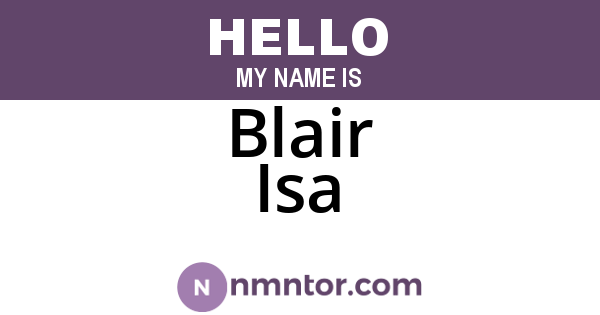 Blair Isa