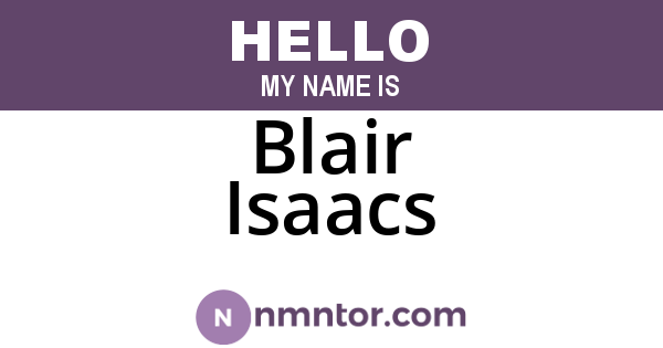Blair Isaacs