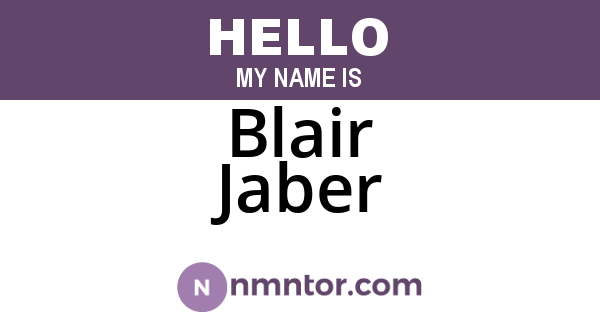 Blair Jaber