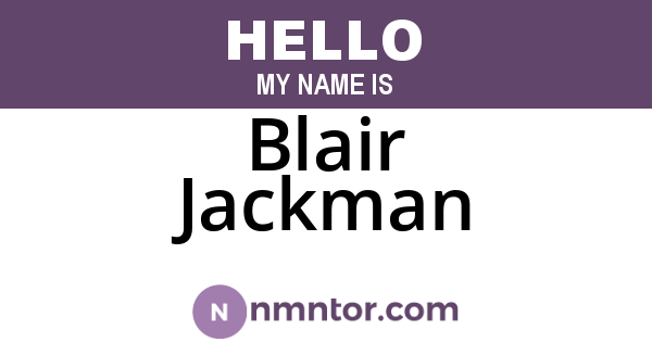 Blair Jackman