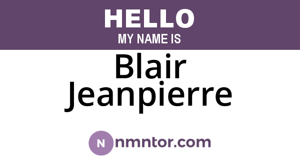 Blair Jeanpierre