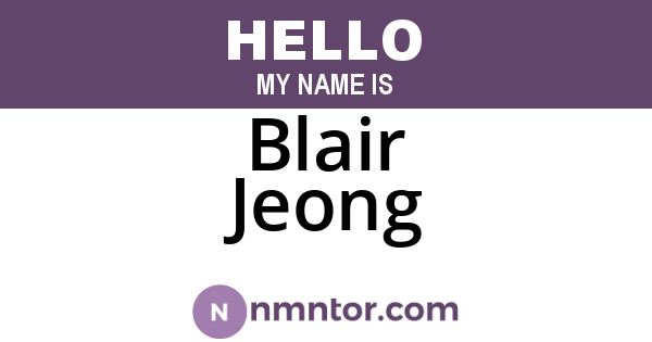 Blair Jeong