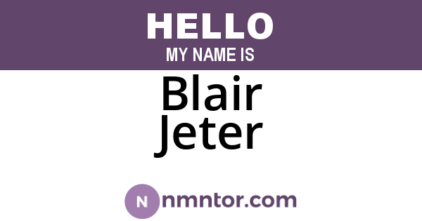 Blair Jeter