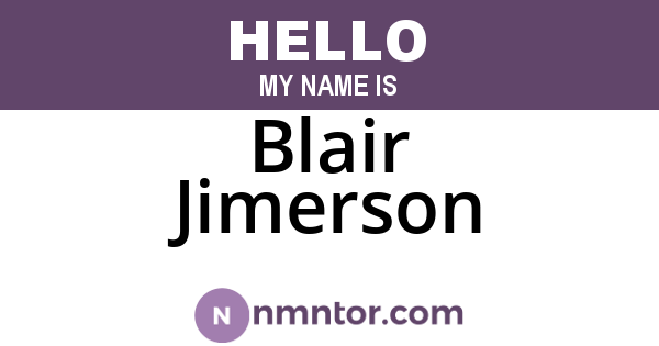 Blair Jimerson