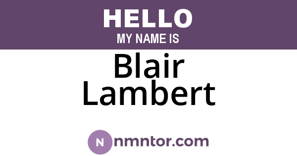 Blair Lambert