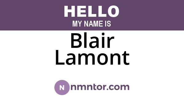 Blair Lamont