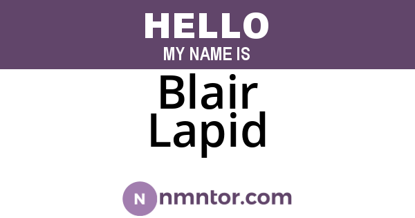 Blair Lapid