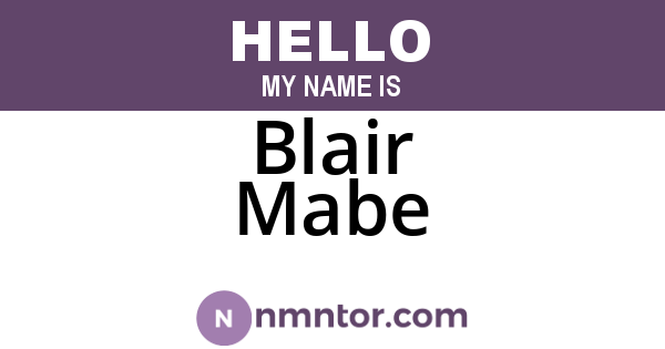 Blair Mabe