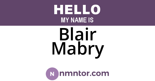 Blair Mabry