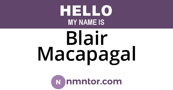 Blair Macapagal