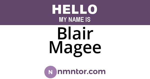 Blair Magee