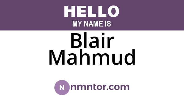 Blair Mahmud