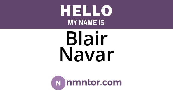 Blair Navar