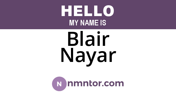 Blair Nayar