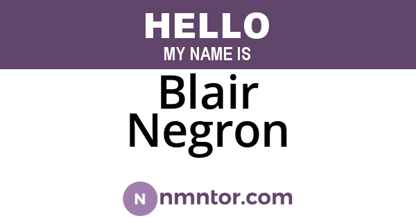 Blair Negron
